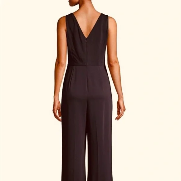 NWT Kobi Halperin Sheila Faux Wrap Jumpsuit Black - Picture 3 of 4